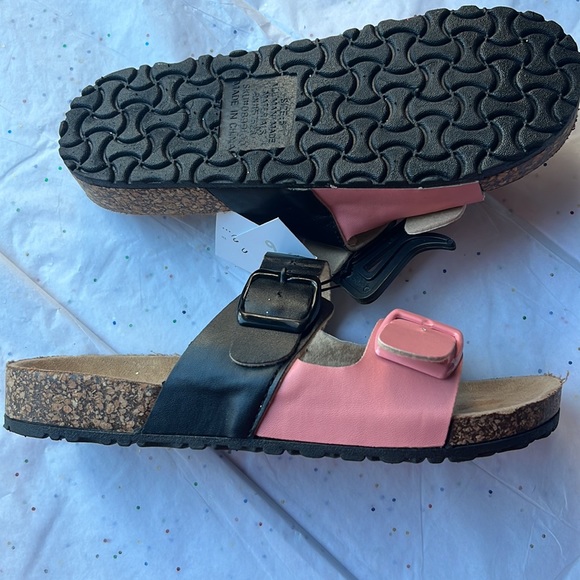NWT PINK & BLACK SANDAL SZ 6 - Picture 3 of 3